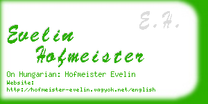 evelin hofmeister business card